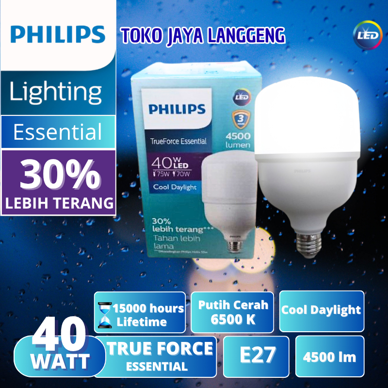 LAMPU PHILIPS LED CAPSULE 40W 40 WATT KAPSUL PHILIPS TRUE FORCE ESSENTIAL ASLI ORIGINAL