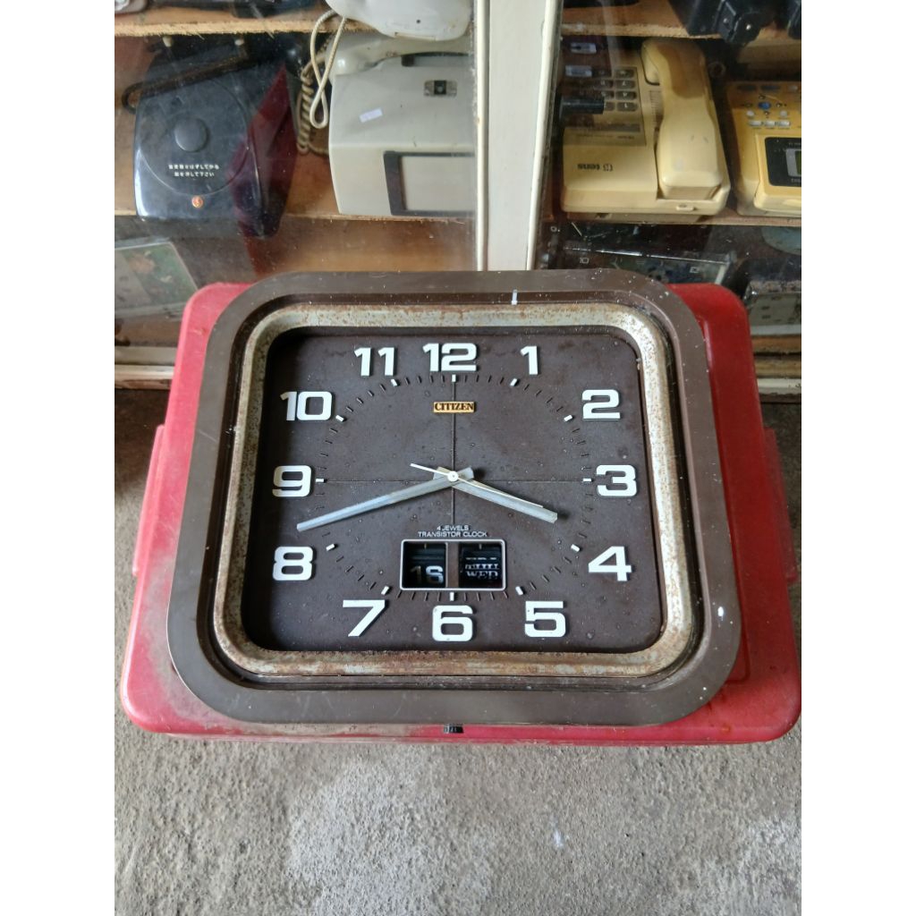 Jam dinding citizen no kaca 165rb antik vintage display lawas kuno anggep mati