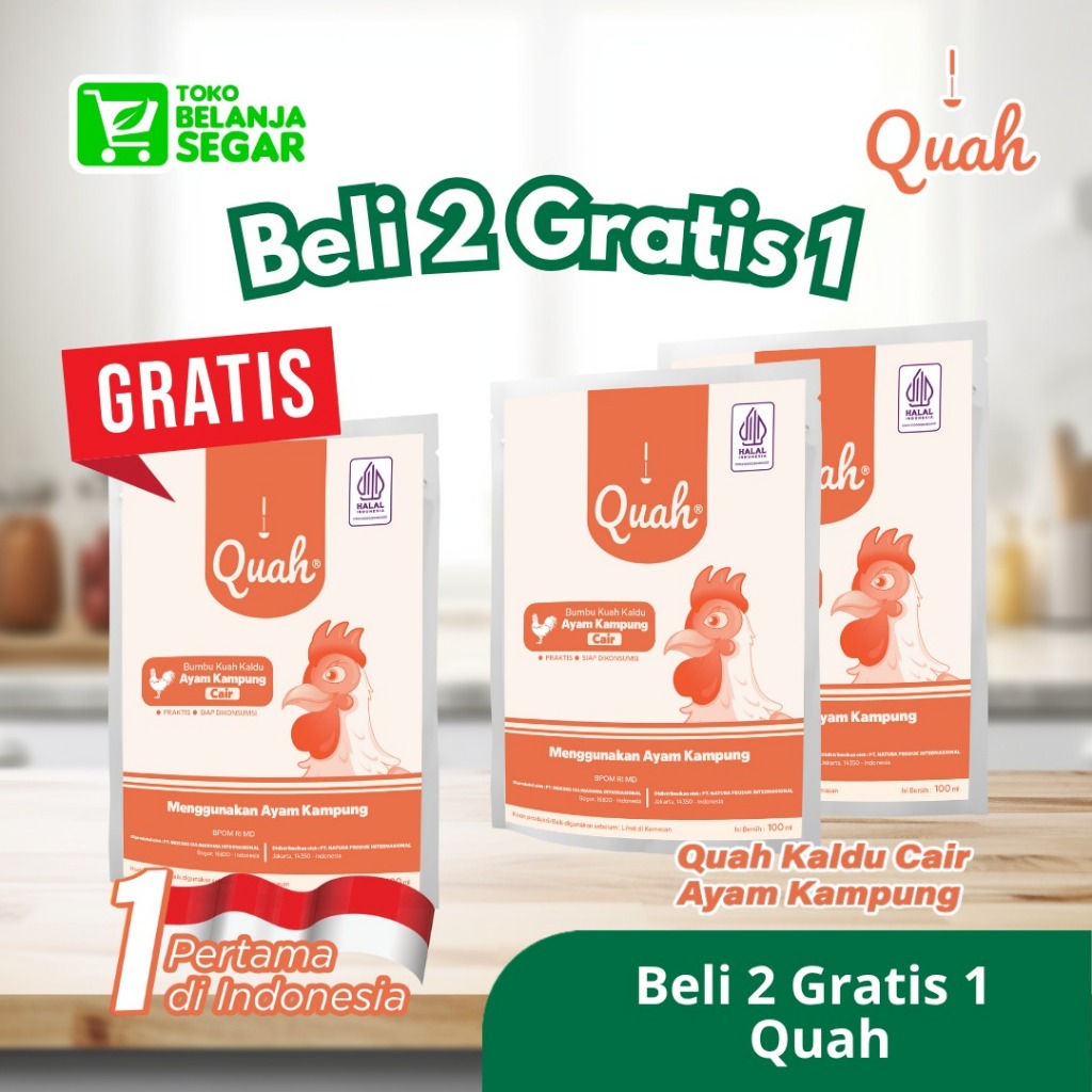 Buy 2 Get 1 QUAH - Kaldu Cair Ayam Kampung