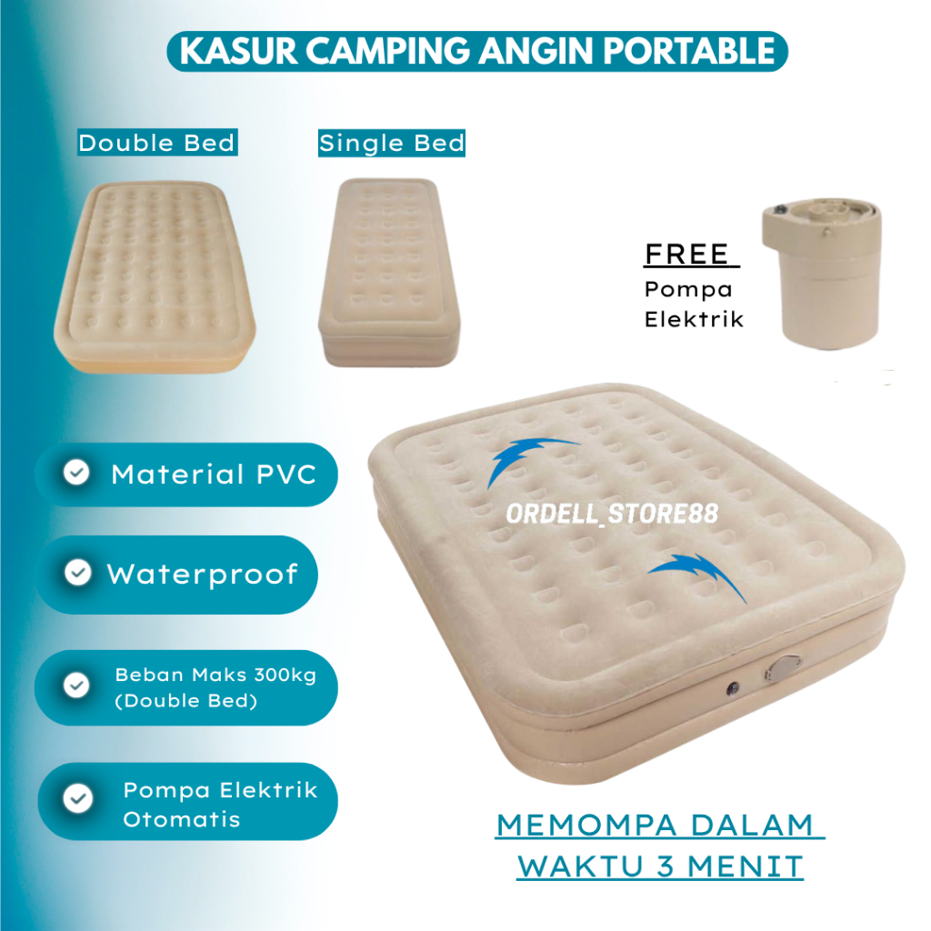 Matras Camping Angin Inflatable | Kasur Camping Single Bed/Double Bed
