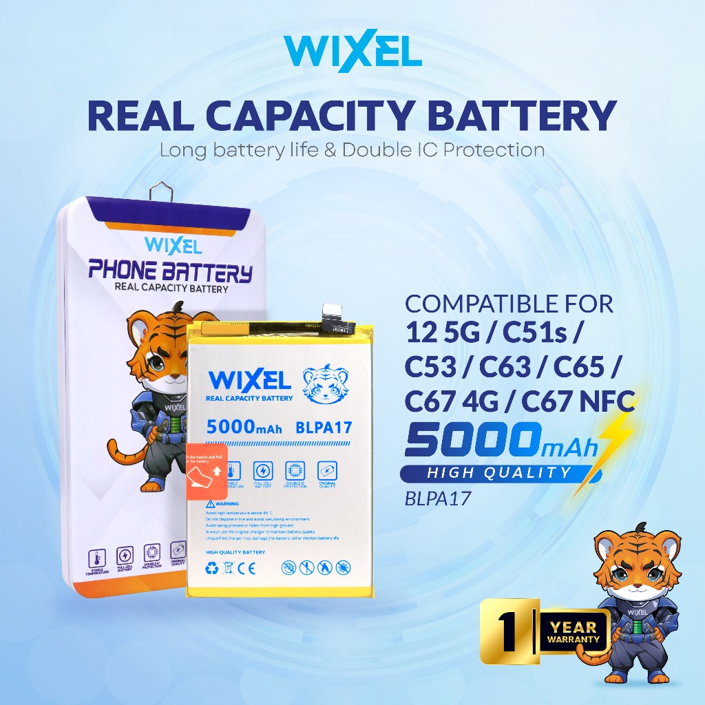 WIXEL Baterai BLPA17 for Realme C53 / C67 / C51S 4G / 12 5G Real Capacity Batre Batrai Battery Batre