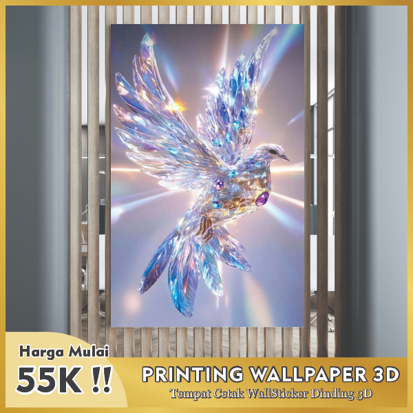 stiker gambar burung kenari wallpaper dinding 3d, printing wallpaper dinding 3d