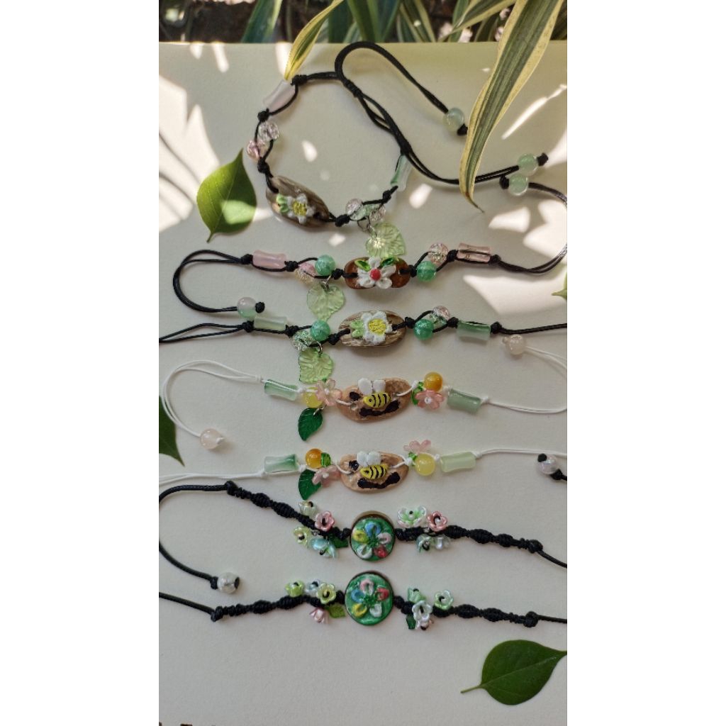 gelang unik lucu peri bunga fairy charm clay art