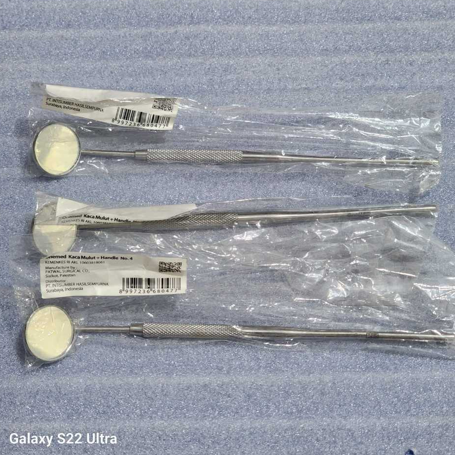 KACA MULUT + HANDLE NO.4 ONEMED / DENTAL MIRROR / KACA MULUT