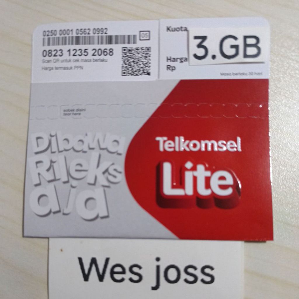 kartu perdana telkomsel isi kuota 3gb nasional