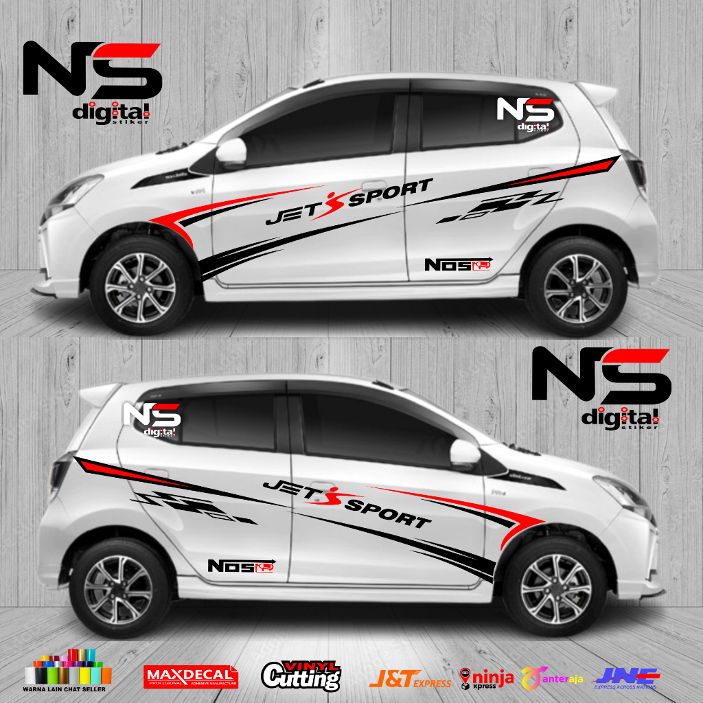 stiker mobil brio march agya ayla ignis keren model