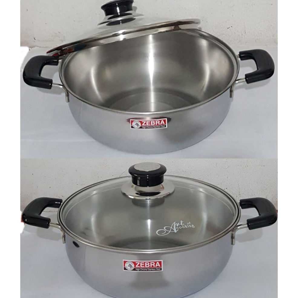 Panci Shabu Zebra / Panci Sangwo / Panci Hotpot Shabu Pan 26Cm Hi W/ Glass Lid ZEBRA 242637 242638