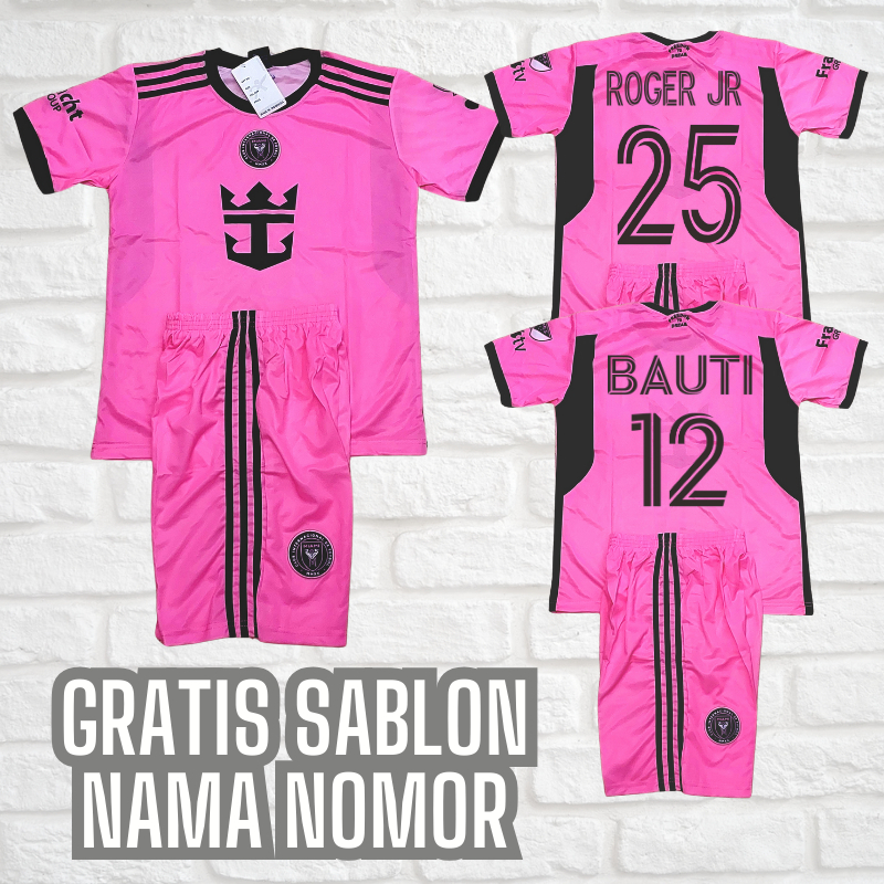 JERSEY KAOS BOLA ANAK MIAMI HITAM SETELAN BAJU BOLA INTERMIAMI