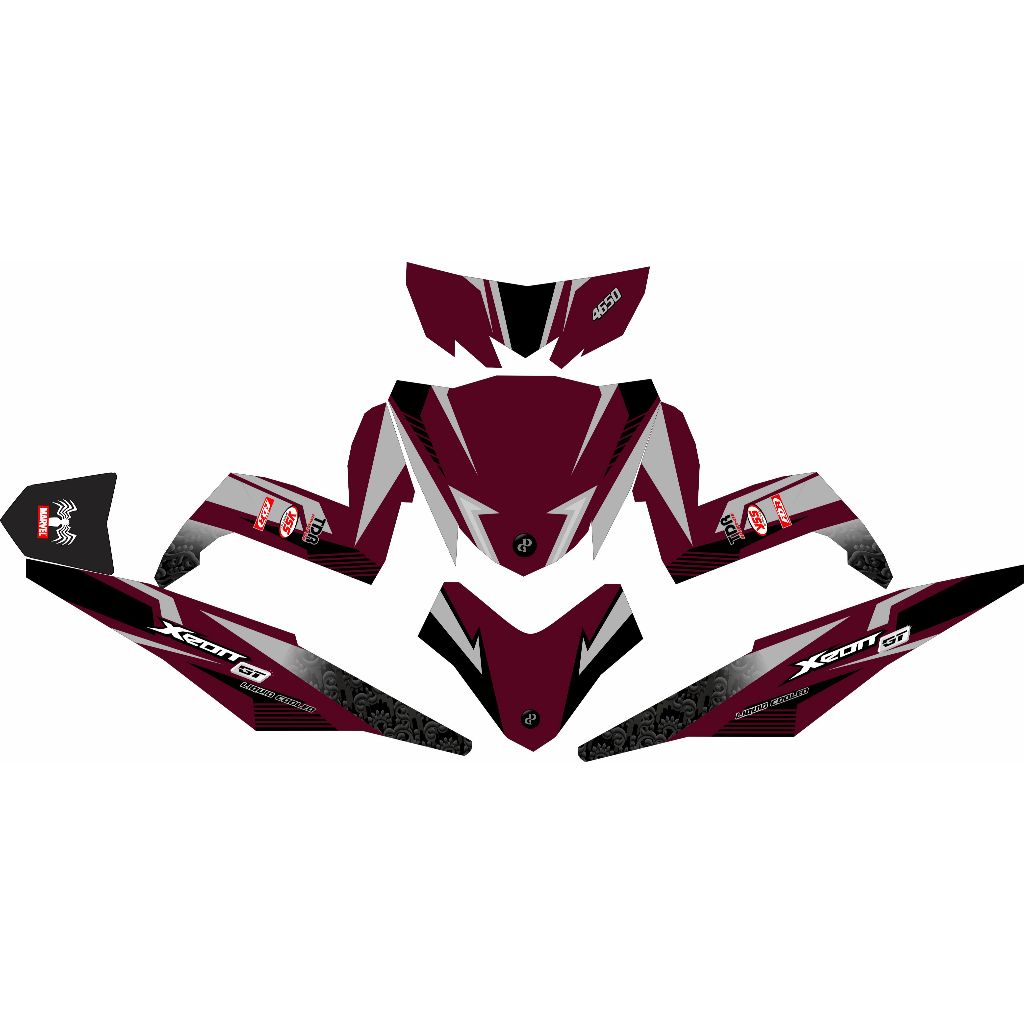 Decal Xeon GT 125 Full Body Stiker Xeon GT 125 Full Body Striping Xeon GT 125 2014 2015