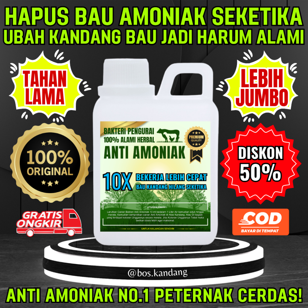 ANTI AMONIAK - Penghilang Bau Amoniak 10X Lebih Cepat Bau Kandang Hilang Seketika