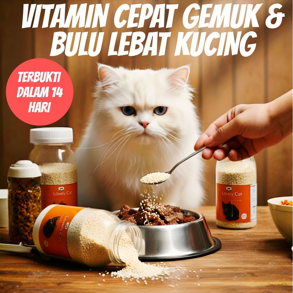 LYSINE VITAMIN CEPAT GEMUK & PELEBAT BULU KUCING AMPUH