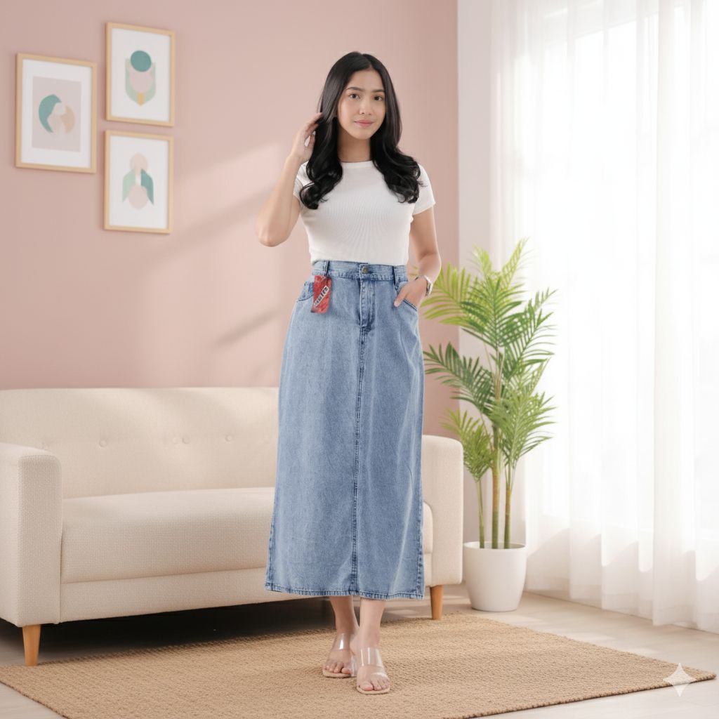 (INLOS) Rok jeans semi span - Korean Style
