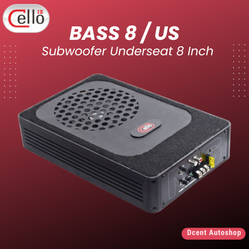 Subwoofer Kolong Bass Aktif Mobil - Cello Subwoofer Slim 8 / US - 8 Inch Subwofer Underseat - Plug N