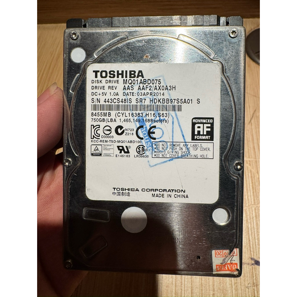 Hardisk 2.5 Toshiba 750GB Copotan Laptop Versi Original