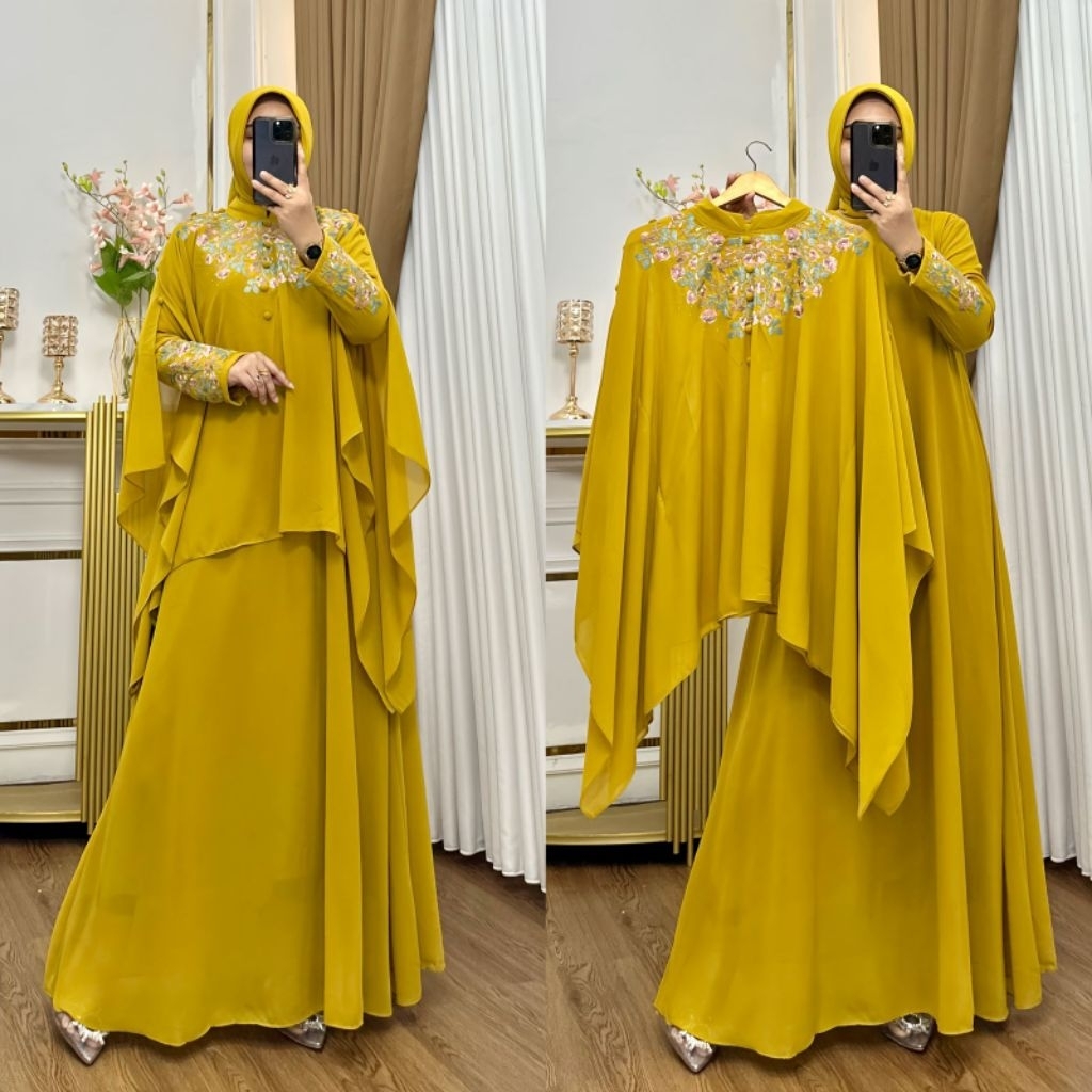 Dress Muslimah Ceruti Baby doll Syar’i Modern