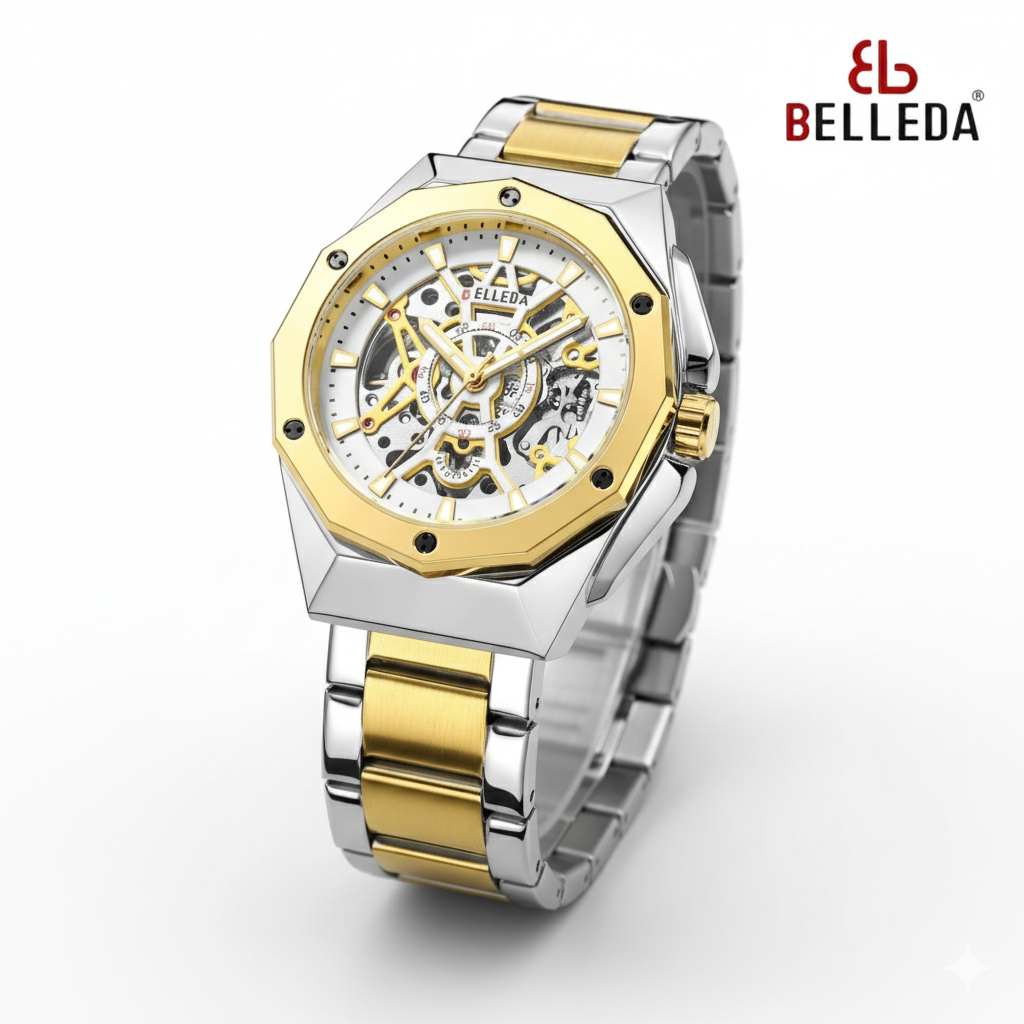 Jam Tangan Pria Belleda 9476 Automatic Stainless Original Anti Air 30 Meter Man Watches