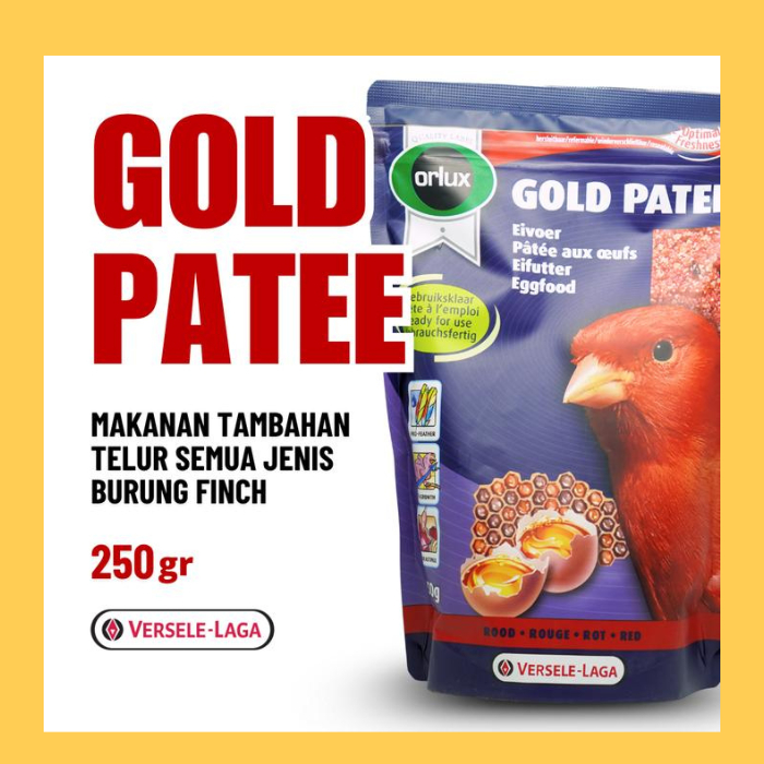 MERAH GOLD PATEE PAKAN MAKANAN BURUNG KENARI RED VERSELE LAGA IMPORT