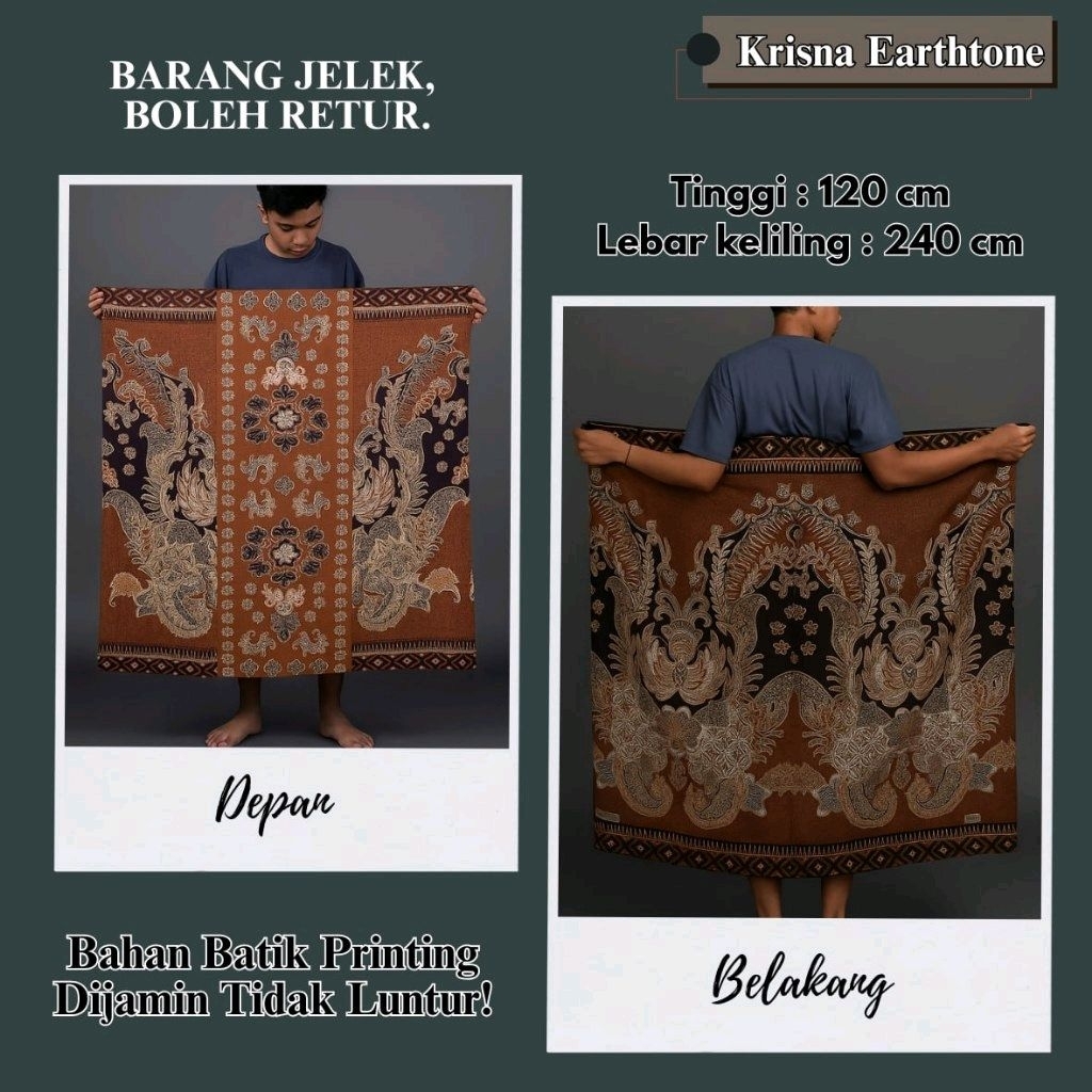 Sarung Batik Bali 555 Dewasa Made in Turkiye Export Quality Motif Krisna (Sarung Dewasa)