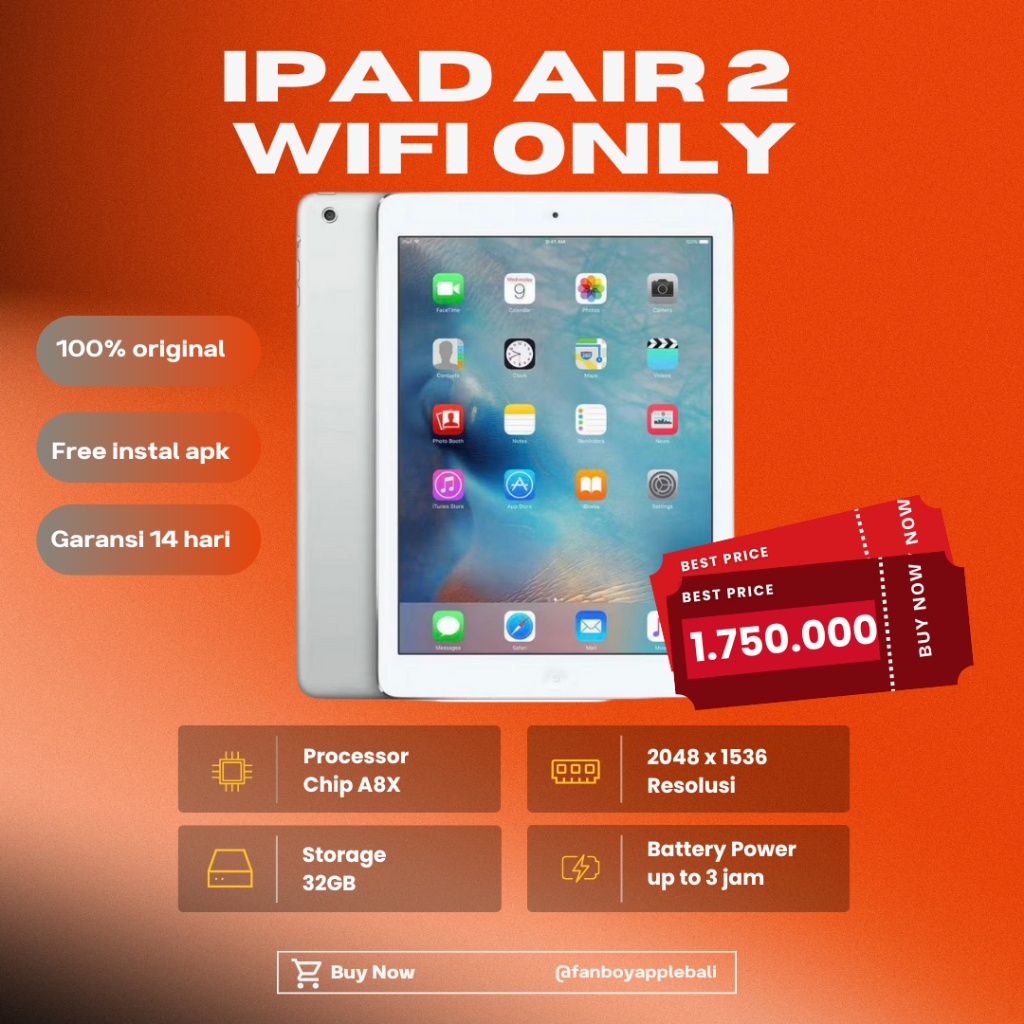IPad Air 2 32GB wifi only second original
