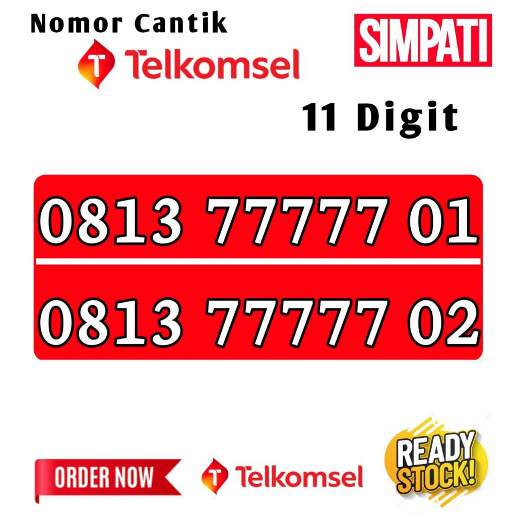 NOMOR CANTIK TELKOMSEL SIMPATI 11 DIGIT PANCA 77777 7777701 7777702
