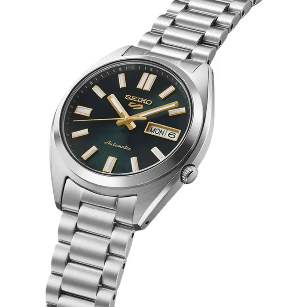 JAM TANGAN SEIKO 5 SPORT SRPL57K1 / SRPL57 / SRPL57K SNXS VINTAGE GOLD COLLECTION IN GREEN TIE DIAL 