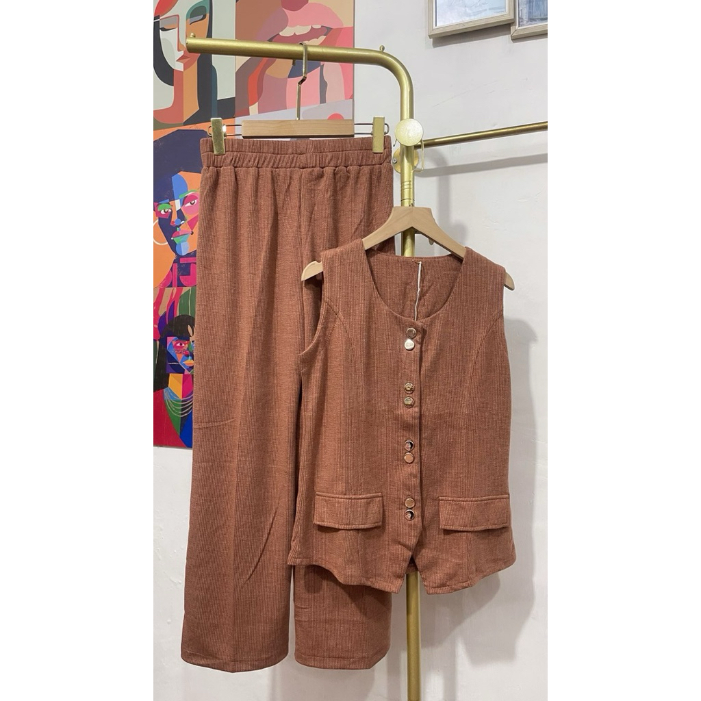 KUYIFEI ONESET TOP PANTS STELAN CELANA VEST ZR CELANA KULOT PREMIUM IMPORT GUANGZHOU