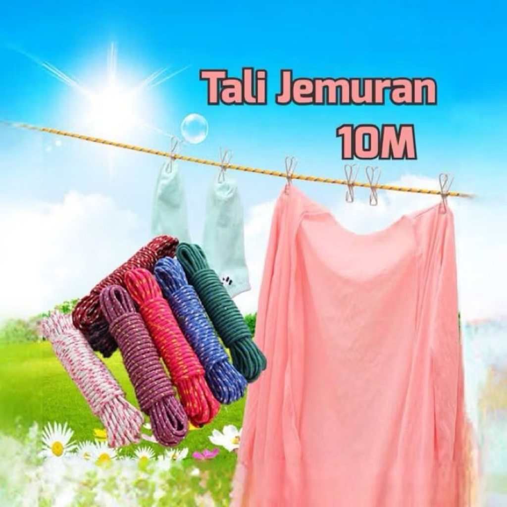 (GROSIRAN) Tali Jemuran Baju Nylon / Tambang 10meter