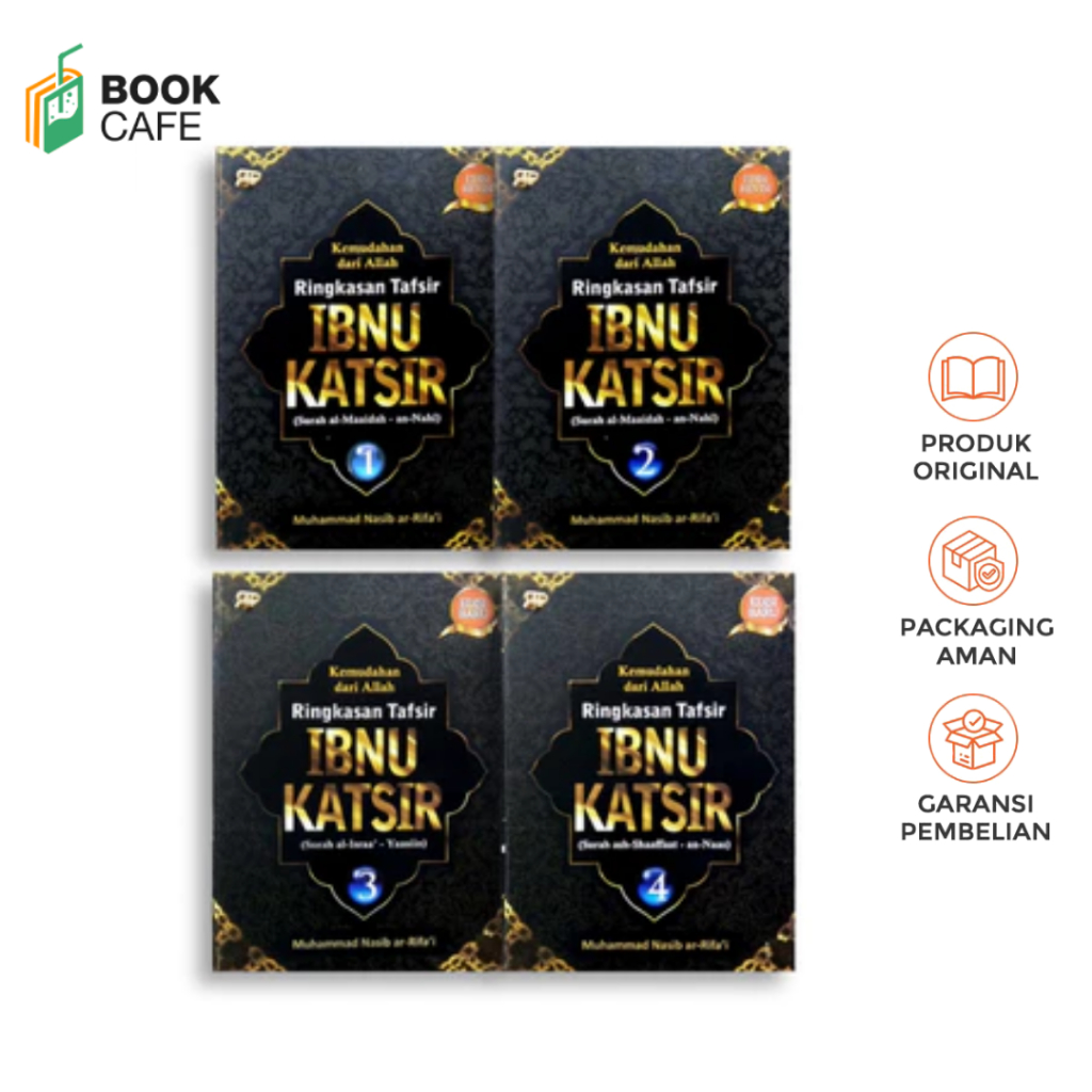 Buku Islami Lengkap Bahasa Arab Latin – 1 Set Ringkasan Tafsir Ibnu Katsir Edisi Baru (4 Jilid)