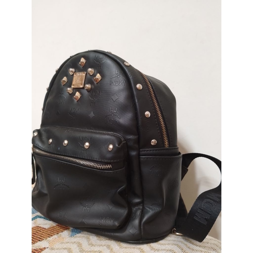 Mcm Bagpack Leather Embossed