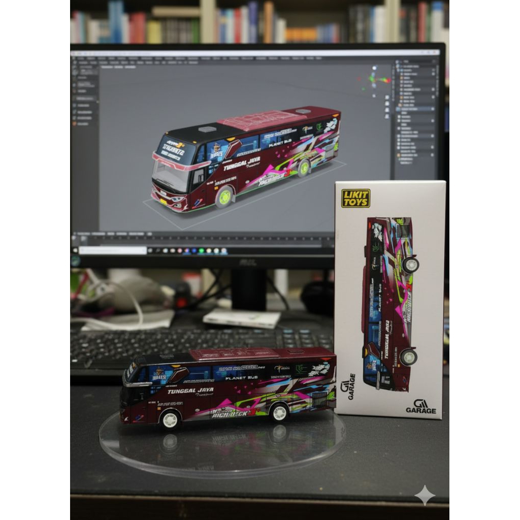 Miniatur bus ARMAGEDDON Jet Bus 3 Tunggal Jaya 1/87 LikitToys