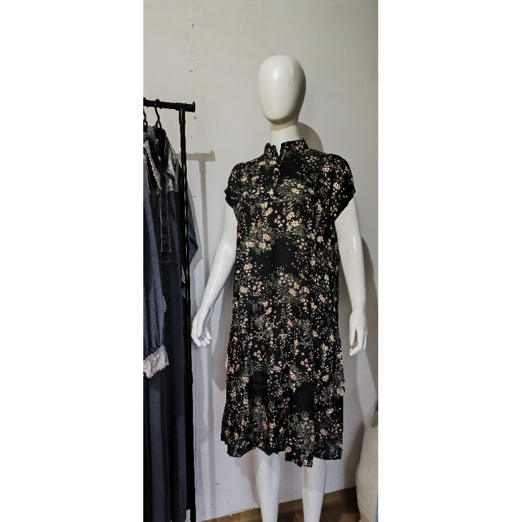 Daster Hitam Bunga Kecil