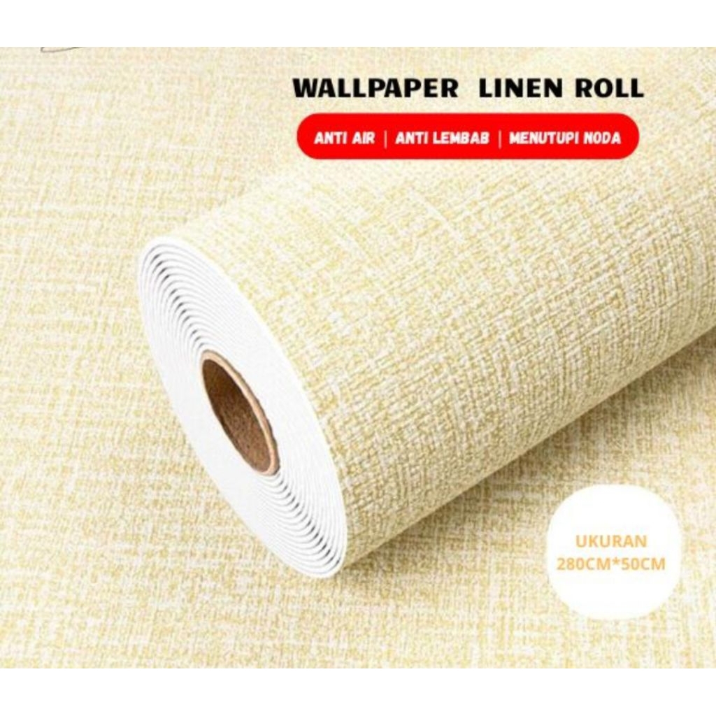 Wallpaper Foam Linen Roll 280 cm x 50 cm x 3.3 mm I Dekorasi kamar elegan dan mewah I Wallpaper 3D f