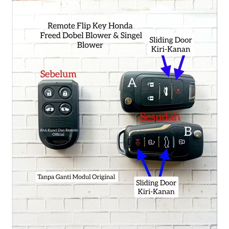 Remote Honda Freed PSD Pintu Sliding Door Kunci Lipat