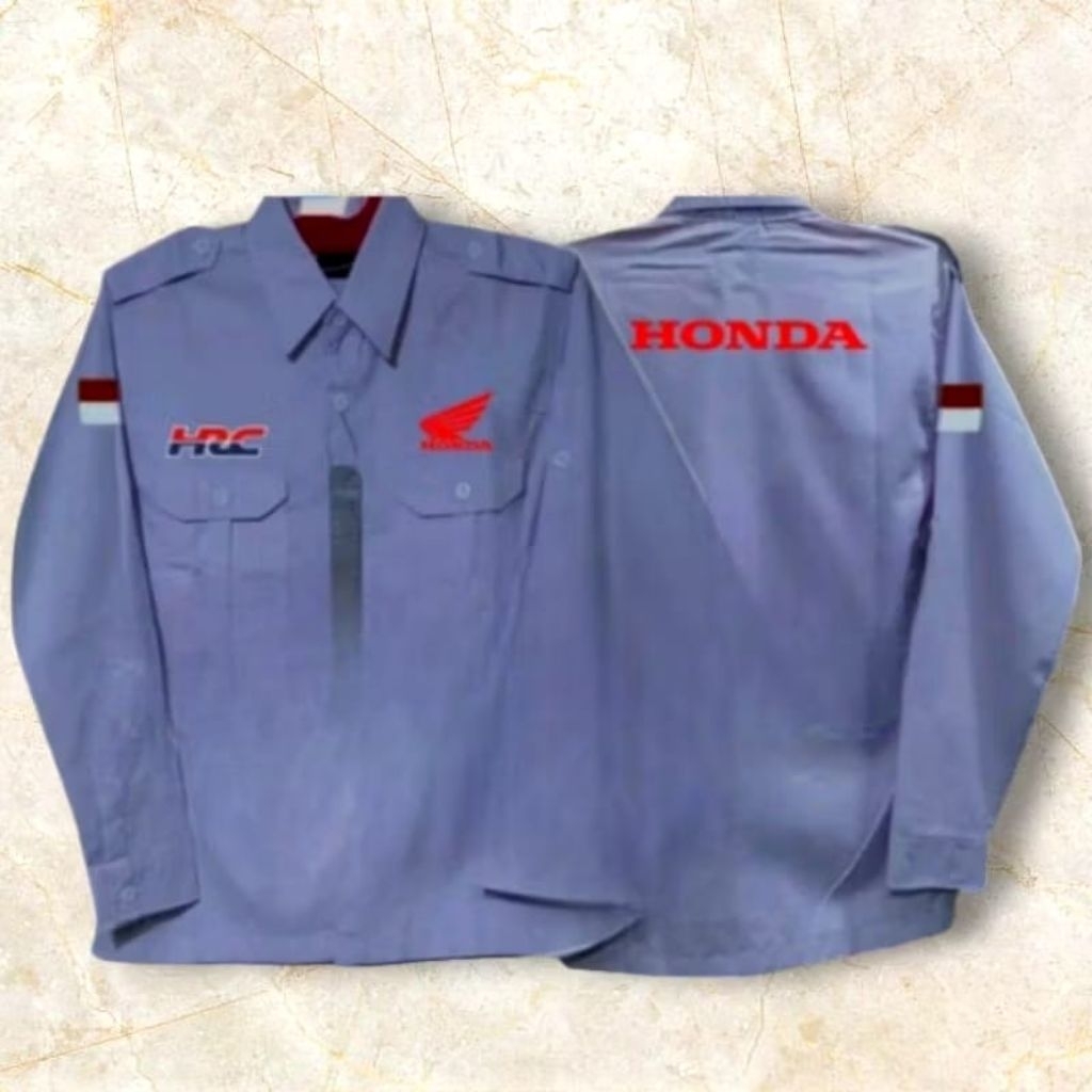 KEMEJA HONDA BORDIR LENGAN PANJANG/BAJU HONDA HRC BORDIR
