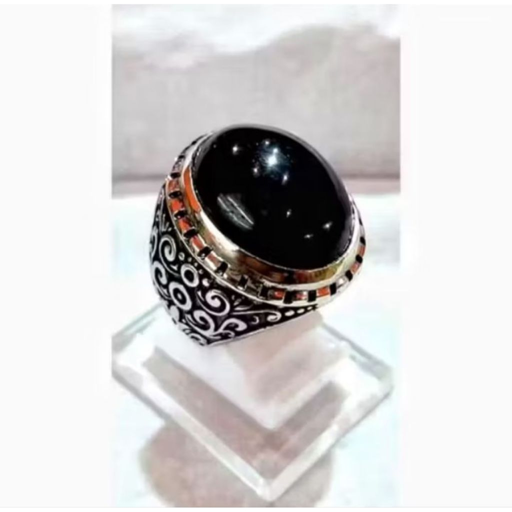 CINCIN BATU FOSIL GALIH KELOR HITAM NATURAL