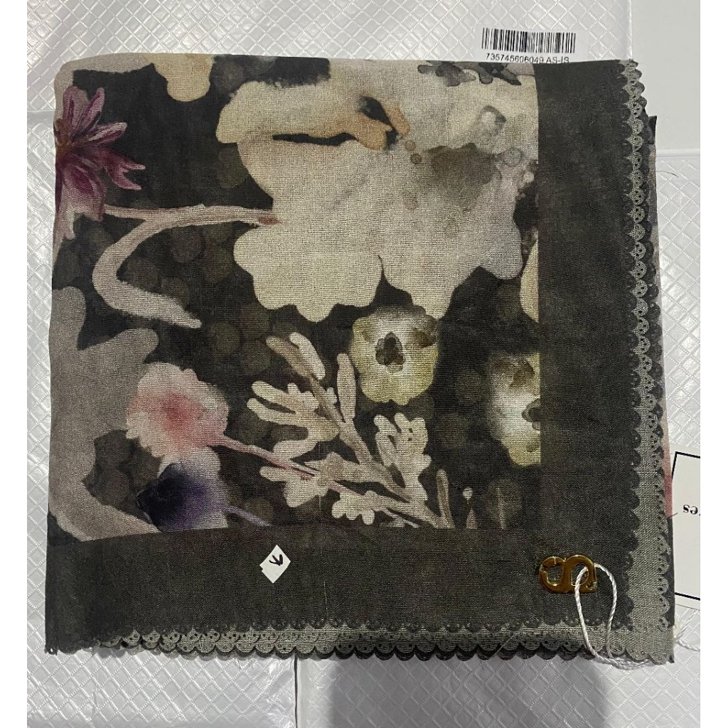 Buttonscarves Fiore Grey Dark New As Is