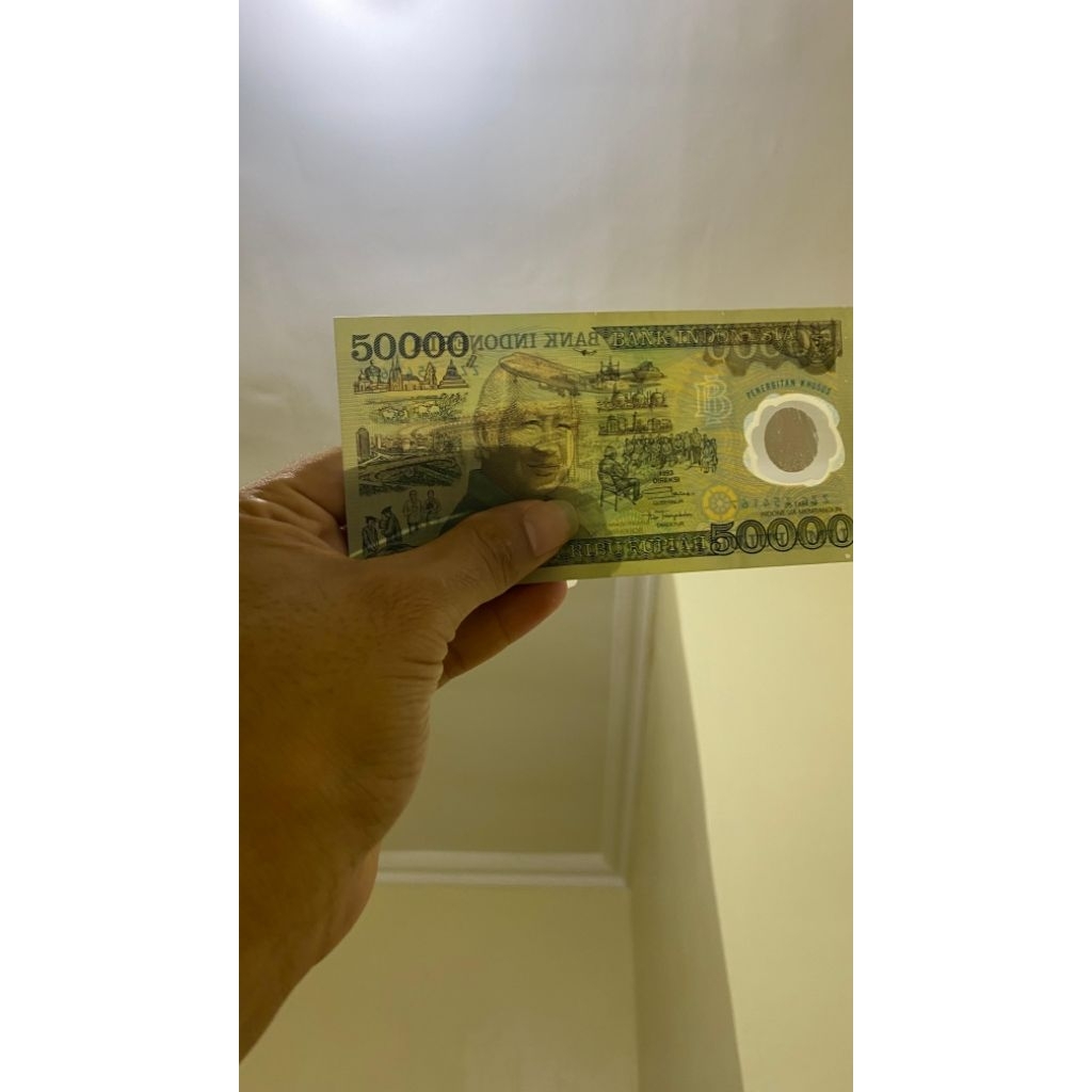 Koleksi uang kuno 50 ribu Polymer Soeharto murah