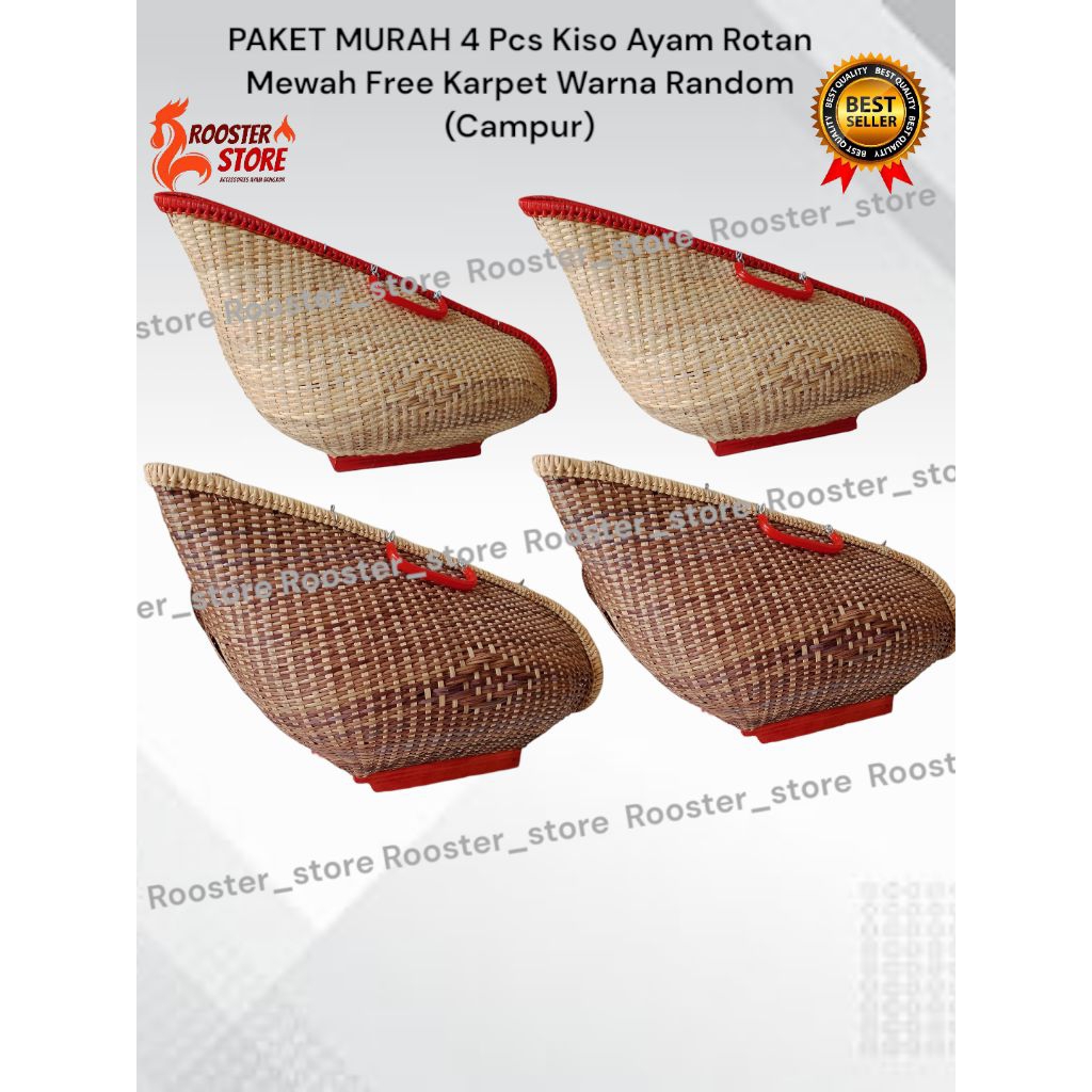PROMO DISKON 4 Pcs Kiso Ayam Rotan FREE KARPET Tas Ayam Aduan Kisa Ayan Jago Bangkok Super Anyaman H