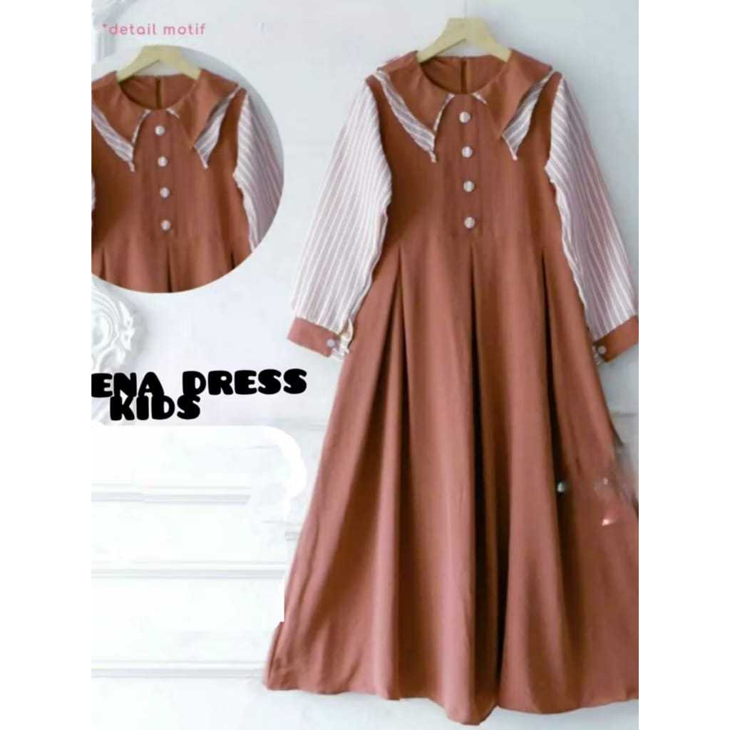 GAMIS PEREMPUAN DRESS GAMIS ANAK TANGGUNG USIA 7-14 thn - cringkle airflow mix katun salur