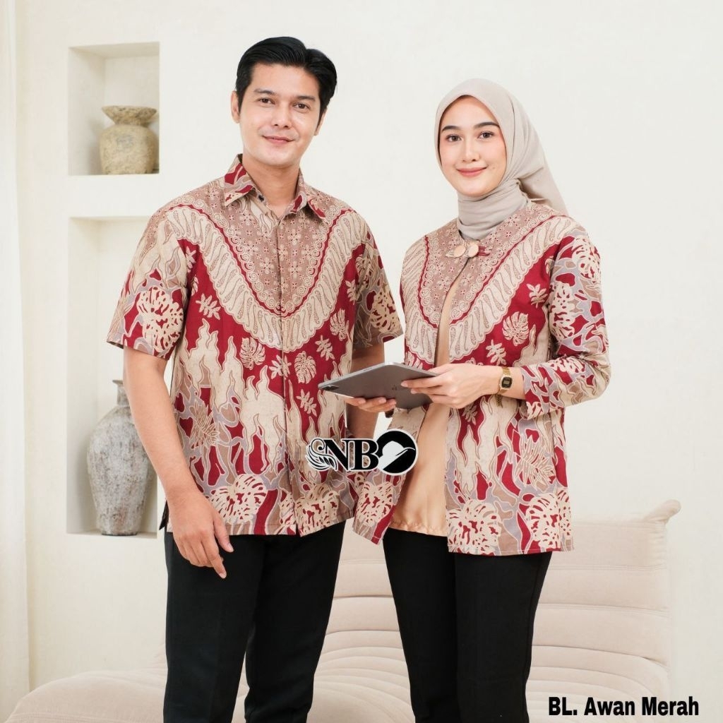 Atasan Batik Wanita Blouse Batik Modern Kemeja Lengan Pendek Batik Kantor Wanita Modern