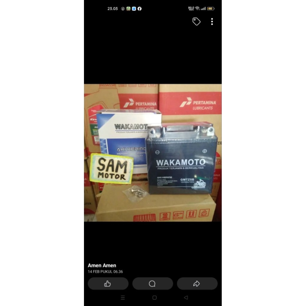 Aki kering MF Wakamoto GMTZ5B 5Ah - 12Volt