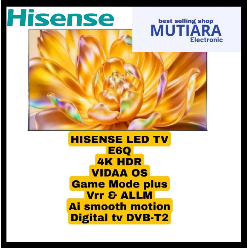 HISENSE 50E6Q 4K SMART TV OS VIDAA 50 inch 2025 Series