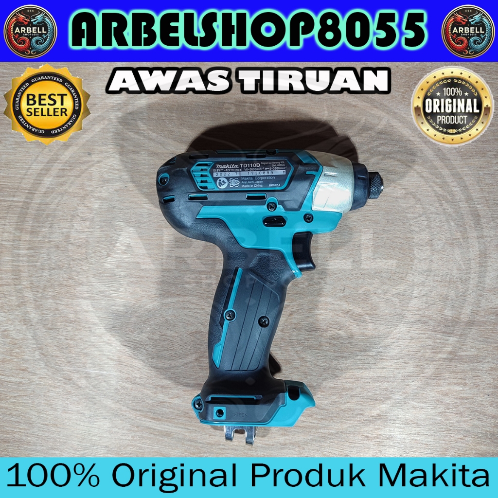 MAKITA TD110DWYE UNIT ONLY CORDLESS IMPACT DRIVER BIT 12 V MESIN BUKA SEKRUP BATTRE TD 110 DWYE UNIT