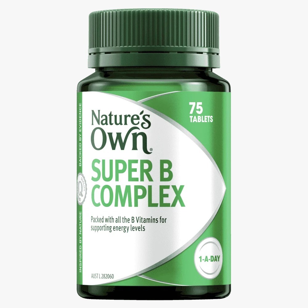 nature's own super vitamin b complex with biotin, B3, B6, & B12 for energy - 75 tablets