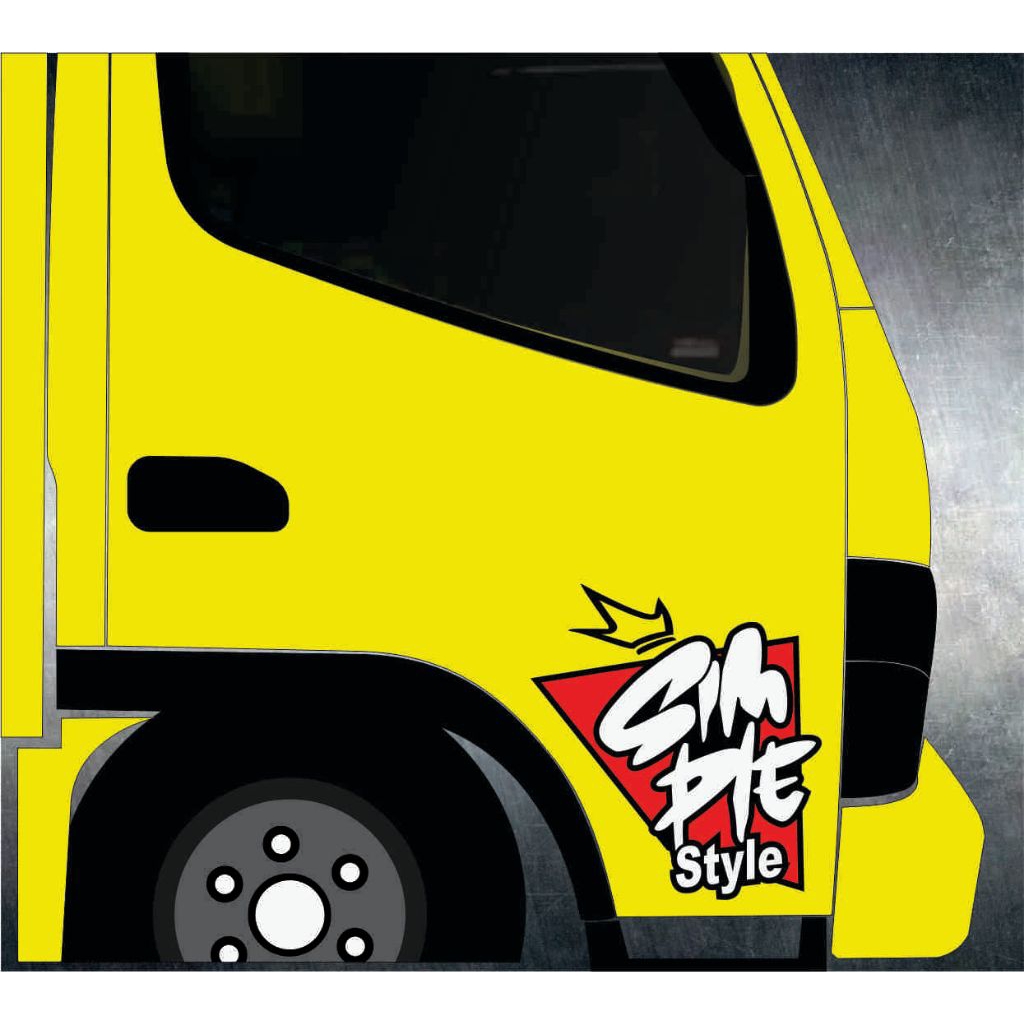 stiker cutting sticker pintu samping mobil truk truck canter code55