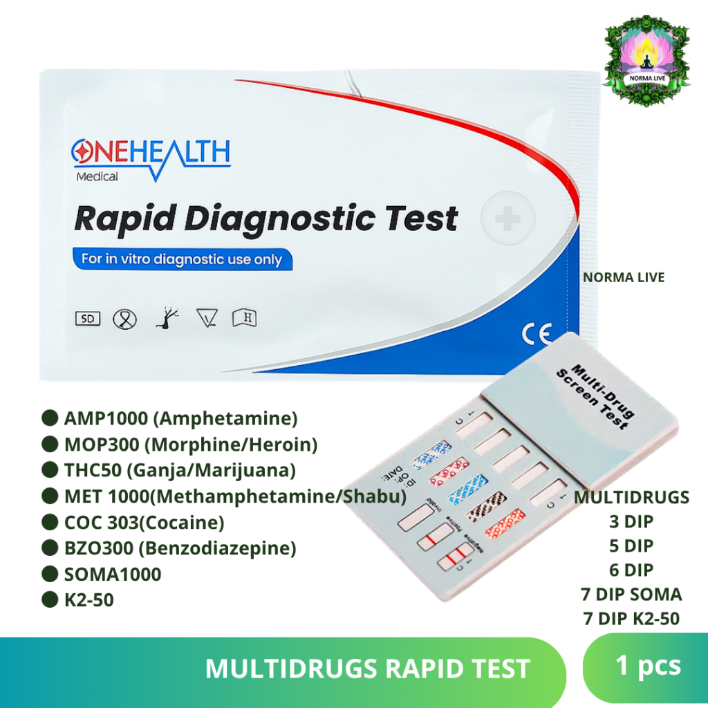 Tes Narkoba Urine Cepat Akurat Onehealth Multi Drug Test 3P 5P 6P 7P AMP MOP THC MET COC BZO Cocain 