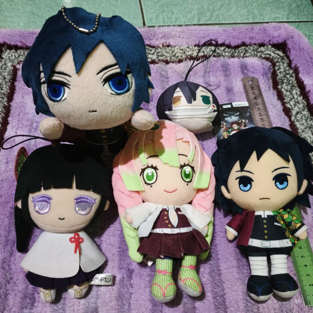 Plushie boneka original Demon Slayer Tomioka Giyu Nesoberi SEGA no tag, Tomioka Giyu boneka No tag, 