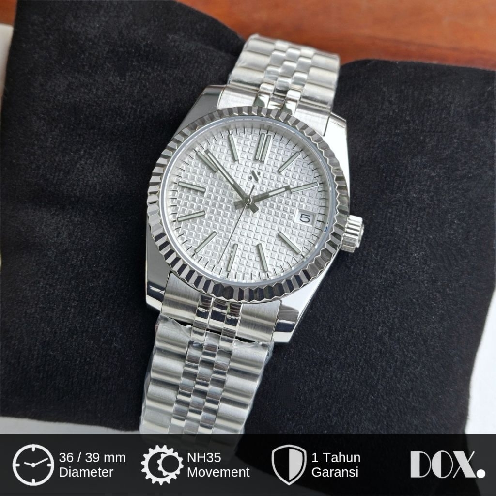 Jam Tangan Seiko Namoki Datejust Putih NH35 Automatic Seikomod Diameter 36/39mm Rantai Jubilee Dial 