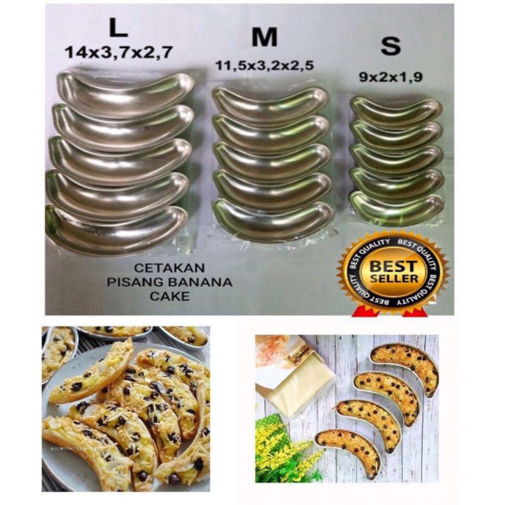 Cetakan Pisang Banana krispy 10 pcs Milk Bakar Cetakan Pisang Crispy Alumunium Tokyo