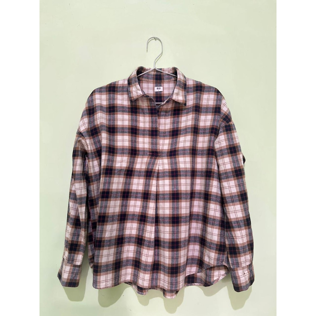 kemeja flanel uniqlo second